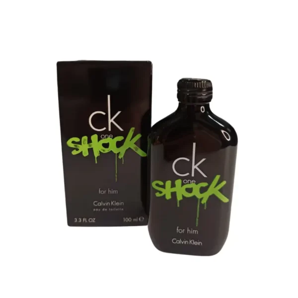 Perfume CK Shock para hombre, frasco negro con aroma a tabaco y cítricos, 100ml.