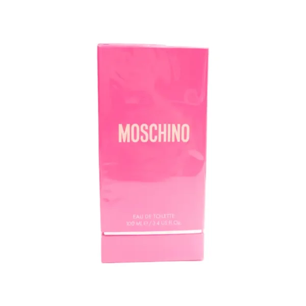 "Perfume Fresh Pink, frasco rosa transparente con aroma fresco y floral, 100ml, Moschino."