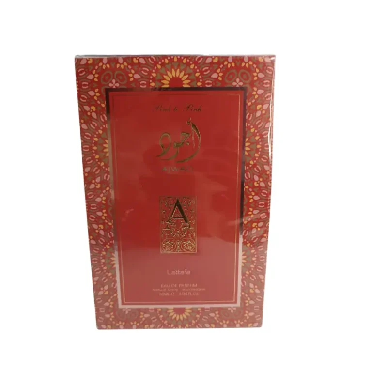 "Perfume Ajwad Pink para mujer, frasco rosa con aroma frutal y floral, 60ml, Lattafa."