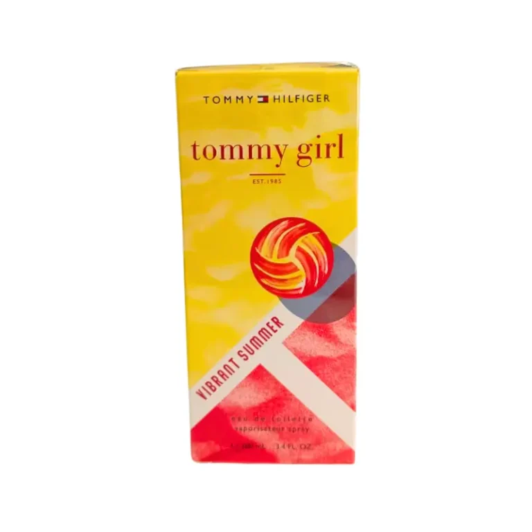 "Perfume Tommy Vibrant Summer, frasco azul con aroma cítrico y fresco, 100ml, Tommy Hilfiger."