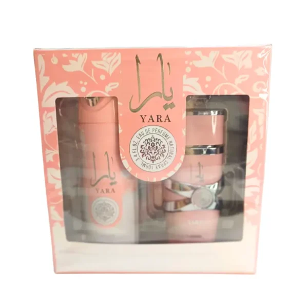 Set Yara Perfume + Desodorante - Lattafa (EDP 100ml + Spray 200ml - Mujer)