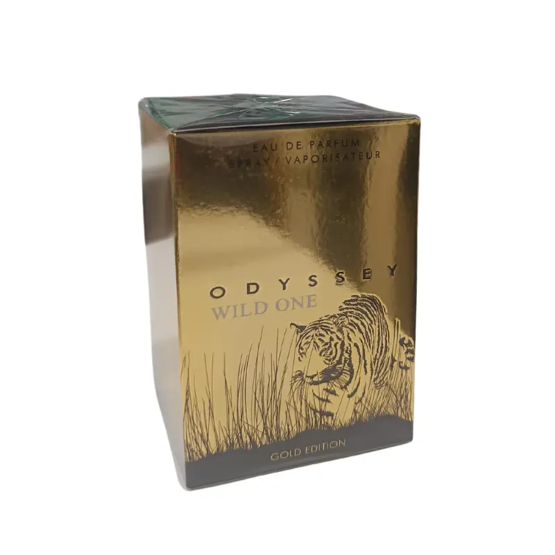 Perfume Armaf Odyssey Wild One, frasco verde militar con estilo rudo y fresco.