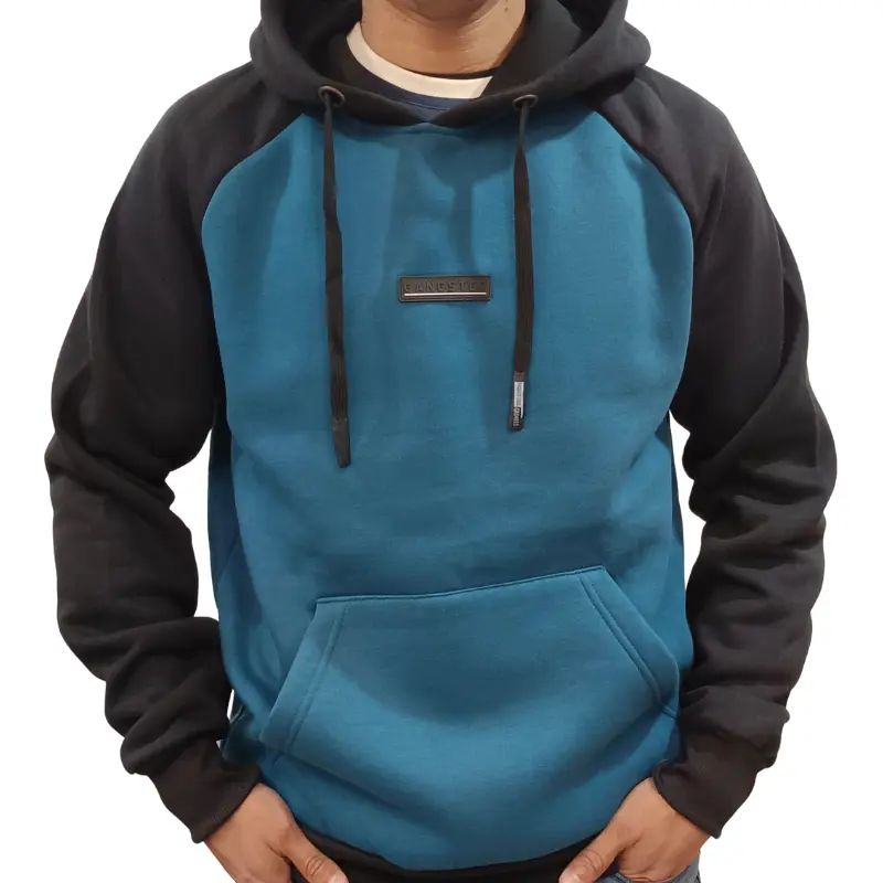 polerón negro Gangster, estilo urbano, tallas M/S o M, tejido fleece cálido.